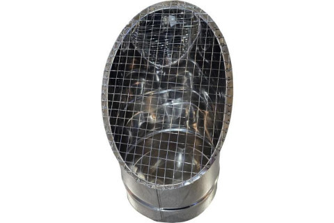 Косой или скошенный участок воздуховода круглого сечения с сеткой Ф225-150-45  Рулон оц.(08ПС)0.50 [Сетка сварная/-]