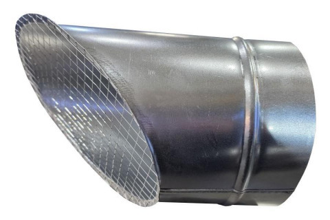 Косой или скошенный участок воздуховода круглого сечения с сеткой Ф225-150-45  Рулон оц.(08ПС)0.50 [Сетка сварная/-]